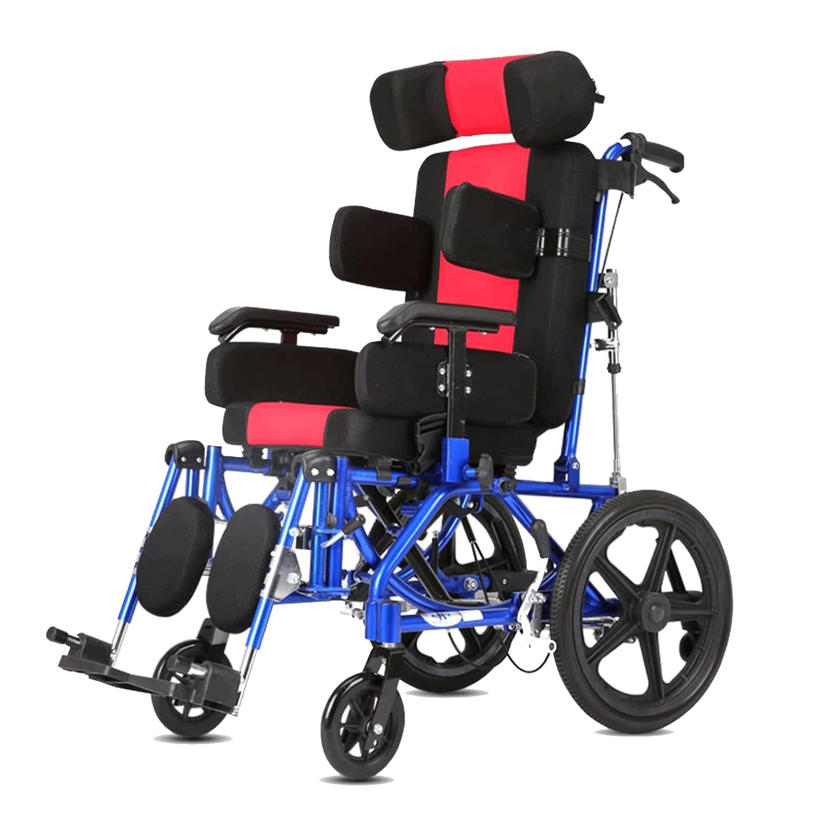 Silla De Ruedas Manual Plegable para Adultos/Niños Silla De Ruedas De Transporte Silla De Ruedas Reclinable Ultraligera con Respaldo Alto Y Rueda Trasera Antideslizante,36cm Seat