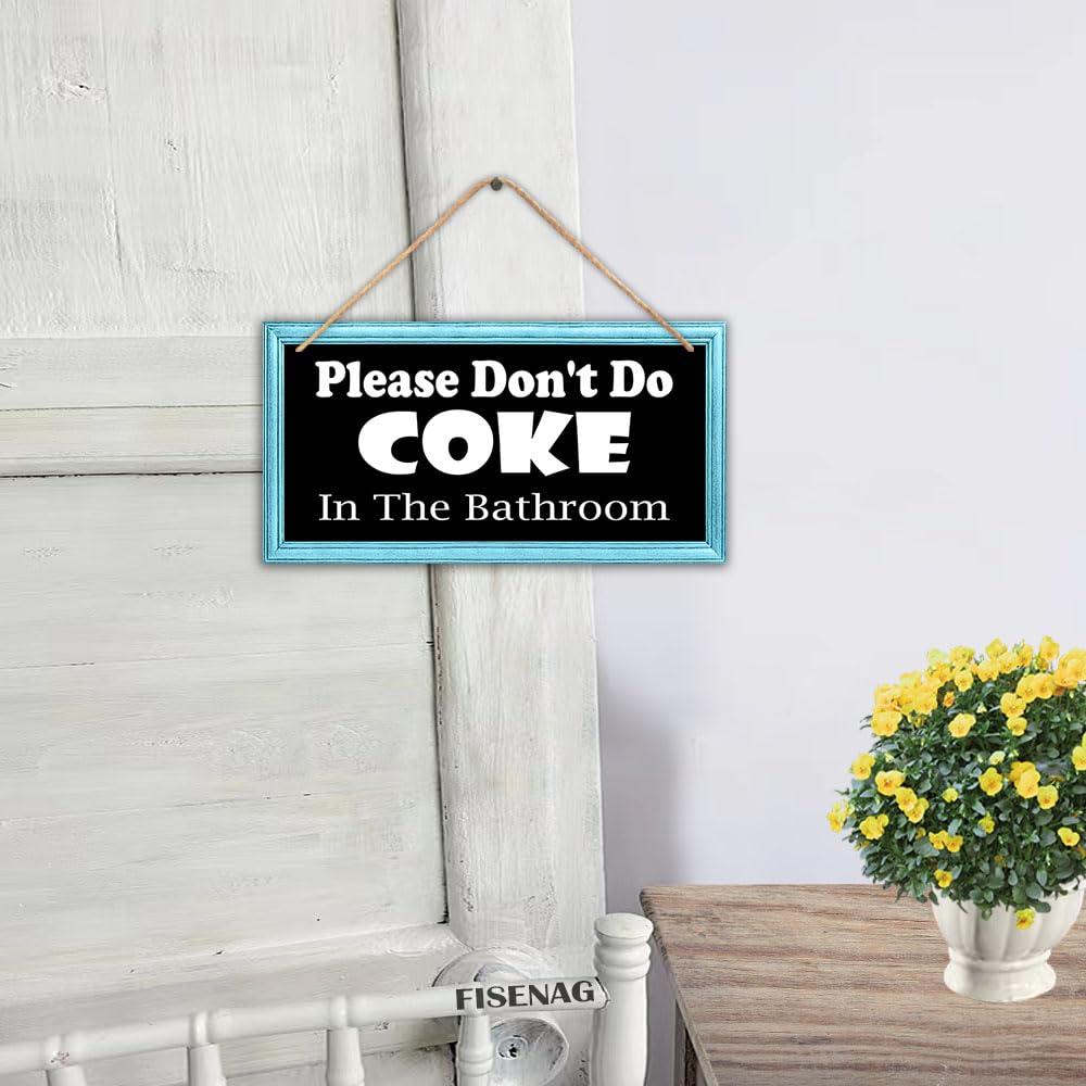 Insegna Divertente Per Bagno 'Please Don't Do Coke In The Bathroom' - Moderna In Acrilico Bianco E Nero - Foto 2