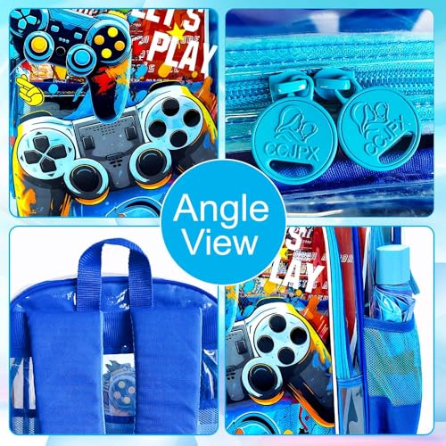 Image of KLFVB 3PCS Clear Backpack for Girls and Boys, Kids See Through Backpacks Stadium Approved, Transparent Bookbag for Elementary