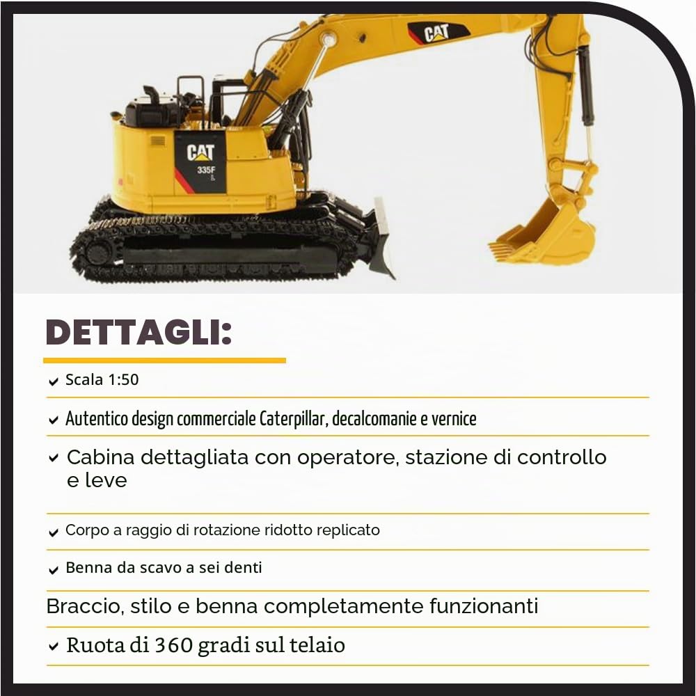 Diecast Masters 85925 - Escavatore idraulico Cat 335F L CR, scala 1:50, da 14 anni, in scatola di latta, adatto ai collezionisti