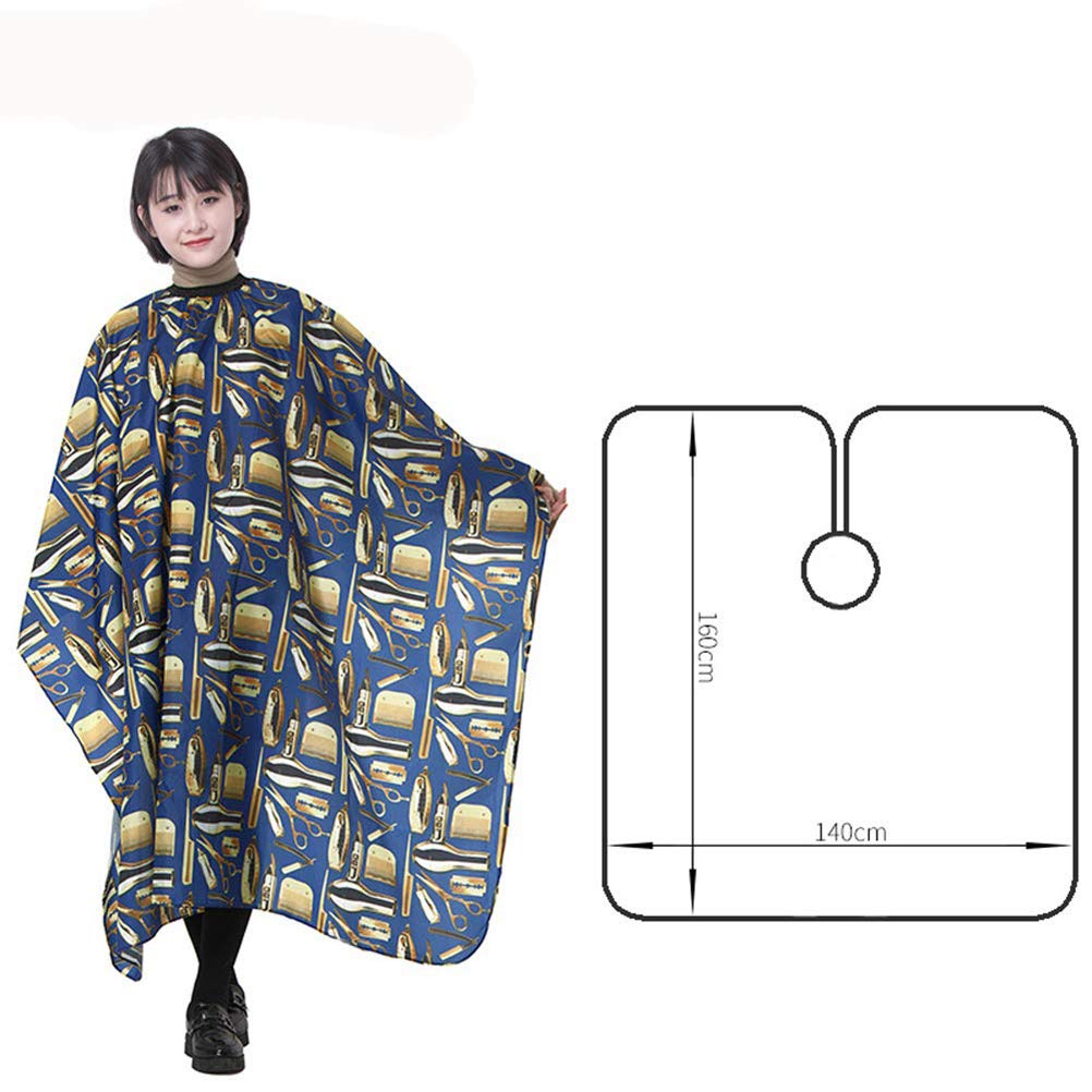 Retro Mantelle Mantella per Tagliare I Capelli Taglio Adulto, Professionale Parrucchiera Strumento Salone Parrucchiere Cape Barbiere Taglio di Capelli Capo Impermeabile Abito di Tintura,Blu,3PCS