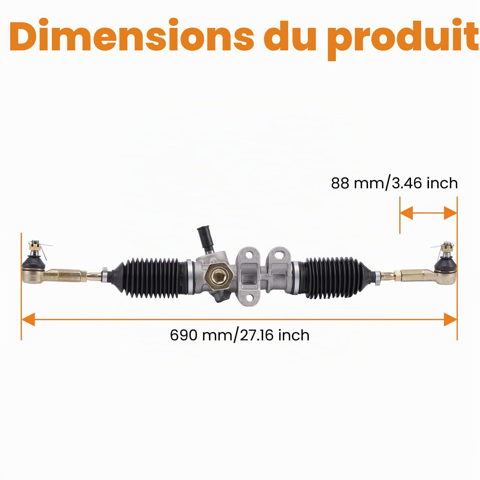 maXpeedingrods Boîte de direction à crémaillère pour golf RXV 2018-618329 | Versions essence et électriques Avec rotules de direction 601580 618329 851-201