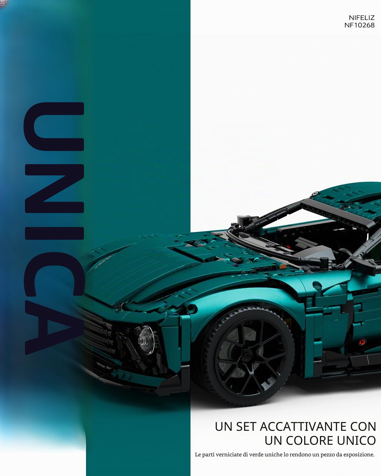 Nifeliz Modellino di Auto da Costruire per Adulti, Auto Set di costruzioni per l'arredamento della casa o dell'ufficio, Regalo Collezione per Uomo o Donna, Lui o Lei (3374 pezzi, NF10268)