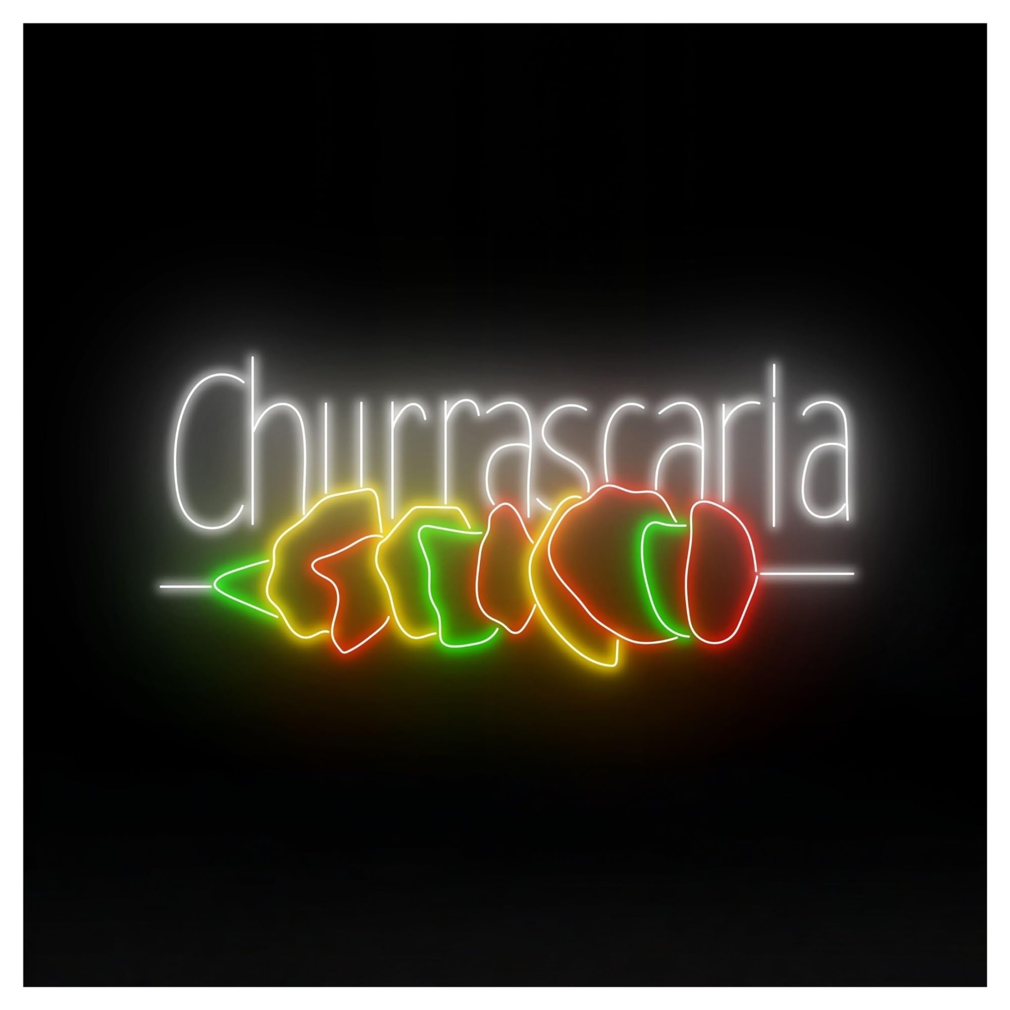 Hanging Art Neon Signs Churrascaria Neon Sign Brazilian Churrasco LED Light For Brazil BBQ Food Restaurant Wall Decor Dimmable Illuminated Lamp 58cm