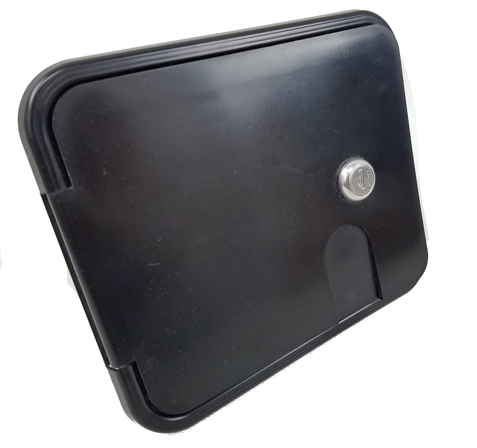 classAcustoms RV Trailer Camper City/Gravity Fill Dish | Fresh Water Hose Connection | K7113P Black | City and Gravity Combination Water Fill Dish