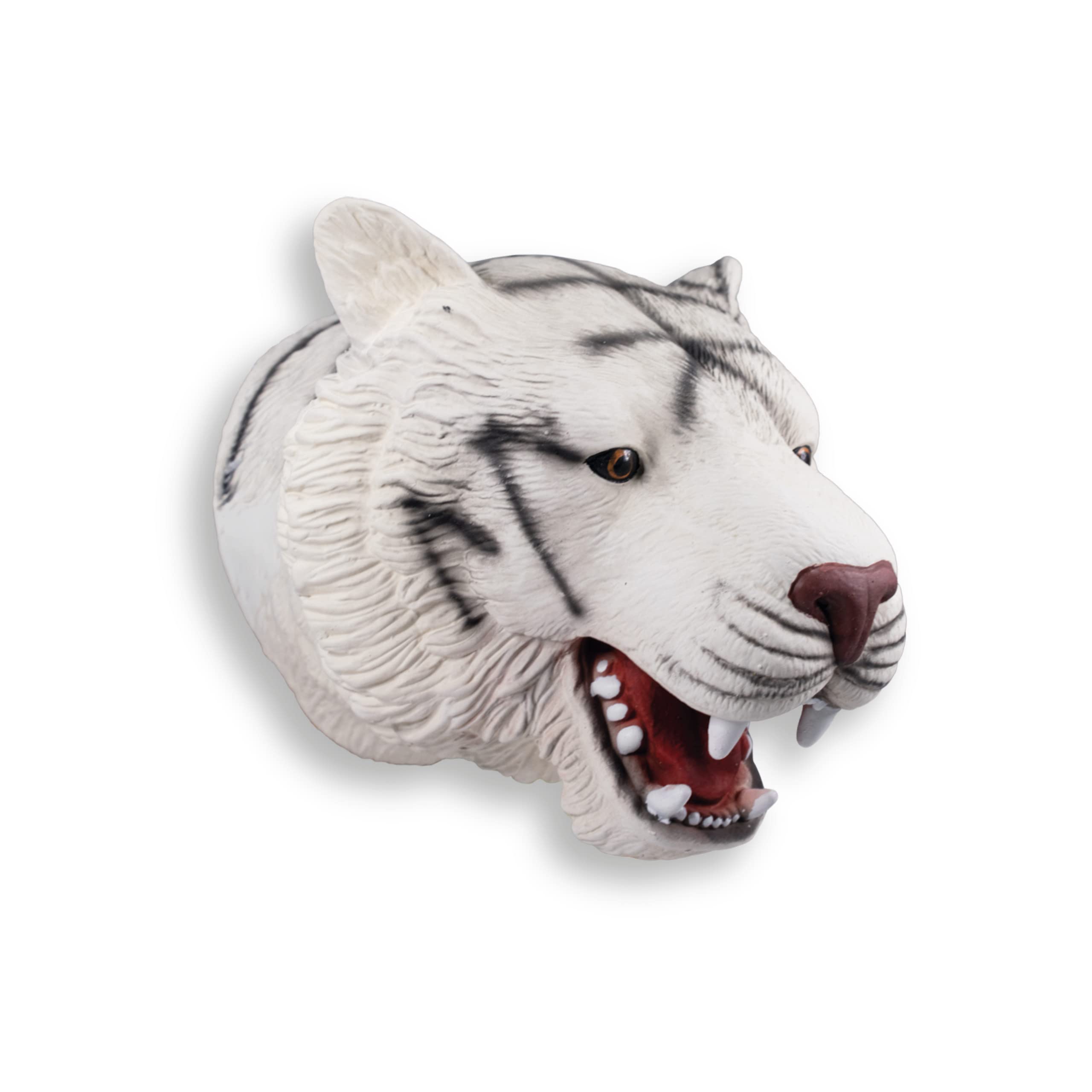 Wild Play Puppets Deluxebase for Kids - Realistic White Tiger Hand Puppets for Children. Made from Eco Friendly and Natural Latex Rubber, Safari