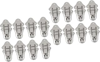 OSALADI 16 Pcs Metal Duckbill Lock Padlock Hasp Cabinet Decor Decked Antique Toggle Hasp Box Lock Hasp Latch Duckbilled Toggle Hasp Latch Wooden Case Latches Iron Wooden Box Suite White