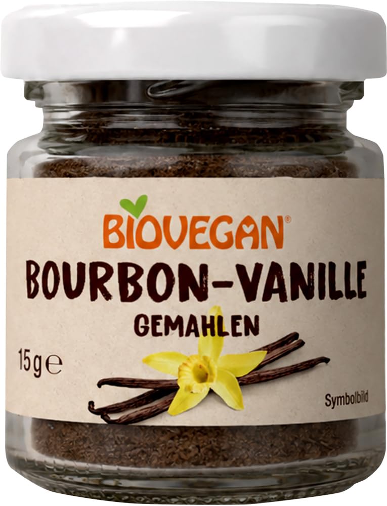 Bourbon-Vanille im Glas, gemahlen, Bio 6 x 15 g