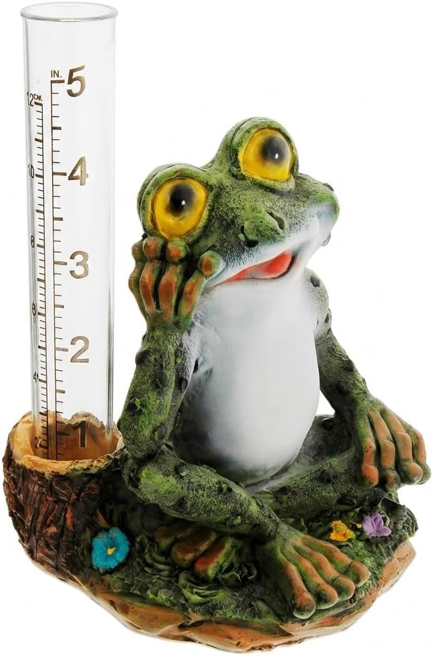 Distinctive Designs Cute Resin Frog Animal Rain Gauge (Frog)