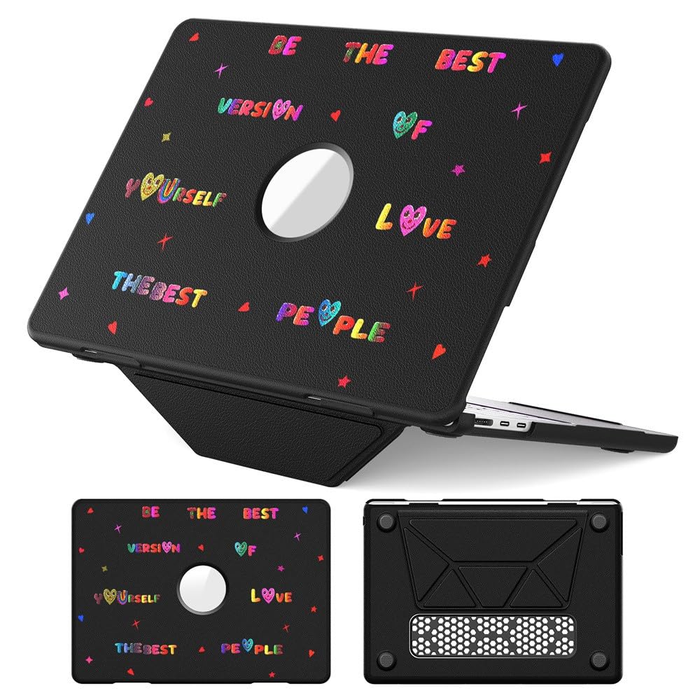 Étui MacBook Pro 13 A2338 anti rayure coque rigide cuir support cœur chanceux - 8