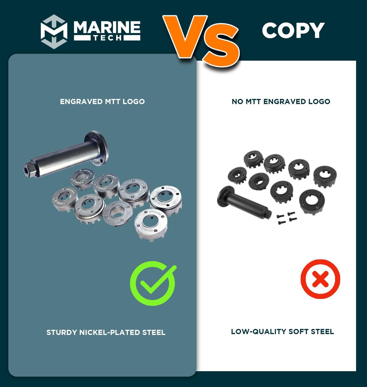 Marine Tech Tools Lower Retaining Ring Wrench Set & Ring Wrench Handle (AMT0031), Fits Yamaha, Honda, Mercury, & Mercruiser Lower Carrier Nuts, Mercury Lower Unit Tool, Mercury Outboard Tools