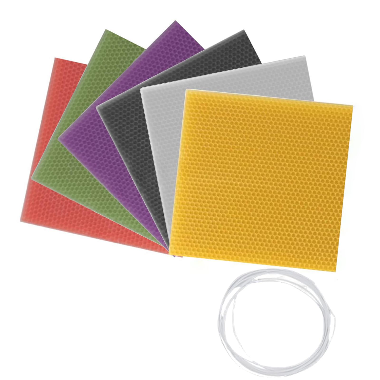 Tsophreniq 6Pieces Natural Candlewax Sheets 20x20cm Colorful Candlewax Sheet for Scented Making Home Decoration Beekeeping Sheet for Making