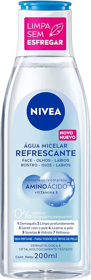 NIVEA Água Micelar Solução de Limpeza 7 em 1 200ml - Fórmula poderosa que oferece 7 benefícios de cuidado facial em um produto: limpa, hidrata, suaviza, tonifica, demaquila, acalma e refresca