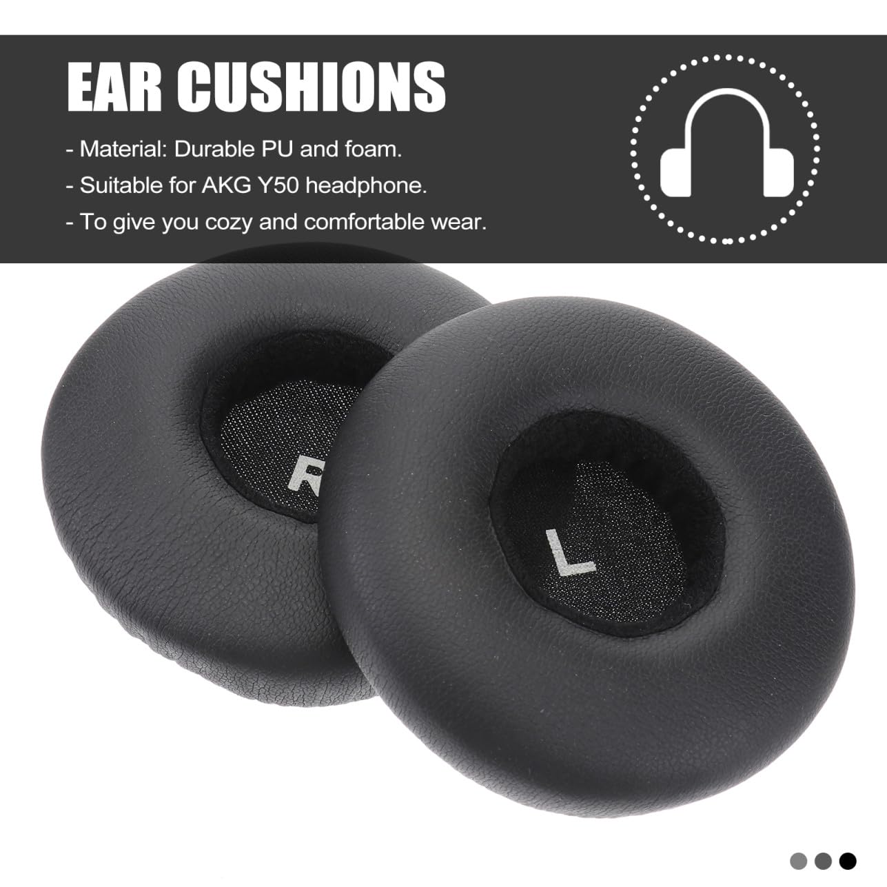 jojofuny 3pezzi Cuscinetti Auricolari Ricambio Per Cuffie Colore Pu e Comfort Ottimale Del Compatibili Cuffie