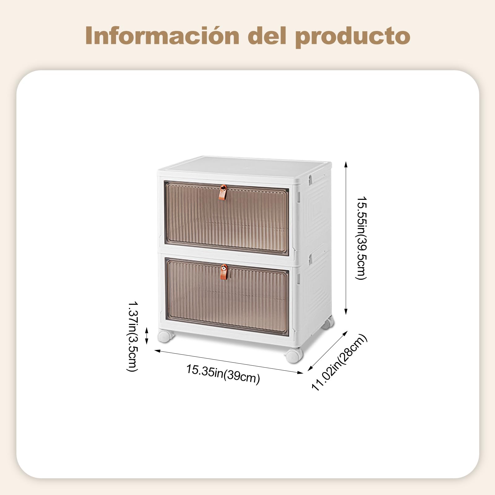 Ergocar Caja de Almacenamiento de Plástico Plegable, Grueso y Duradero, Transparente Cajas de Almacenamiento Apilables con Tapas y Ruedas, para Dormitorios, Salas de Estar, Coche
