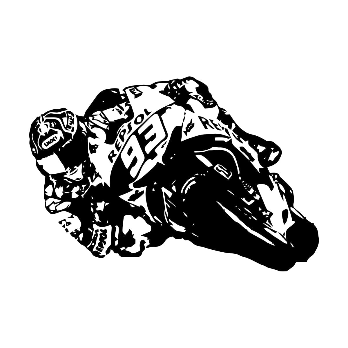 Lzhouting Wall Stickers 2074 Big Motorcycle Stickers Vinyl Wall Art Sticker Motorcycle Moto Racer Motor Bike Decals For Living Room Kids Room Home Small - 28X42cm