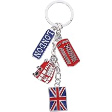 British Flag Keychain Uk Flag Keyring Metal London Souvenir Travel Gift Union Jack Car Keyring Bag Charm for Men Women 4.52 X 1.37 X 0.19 in 1 pack