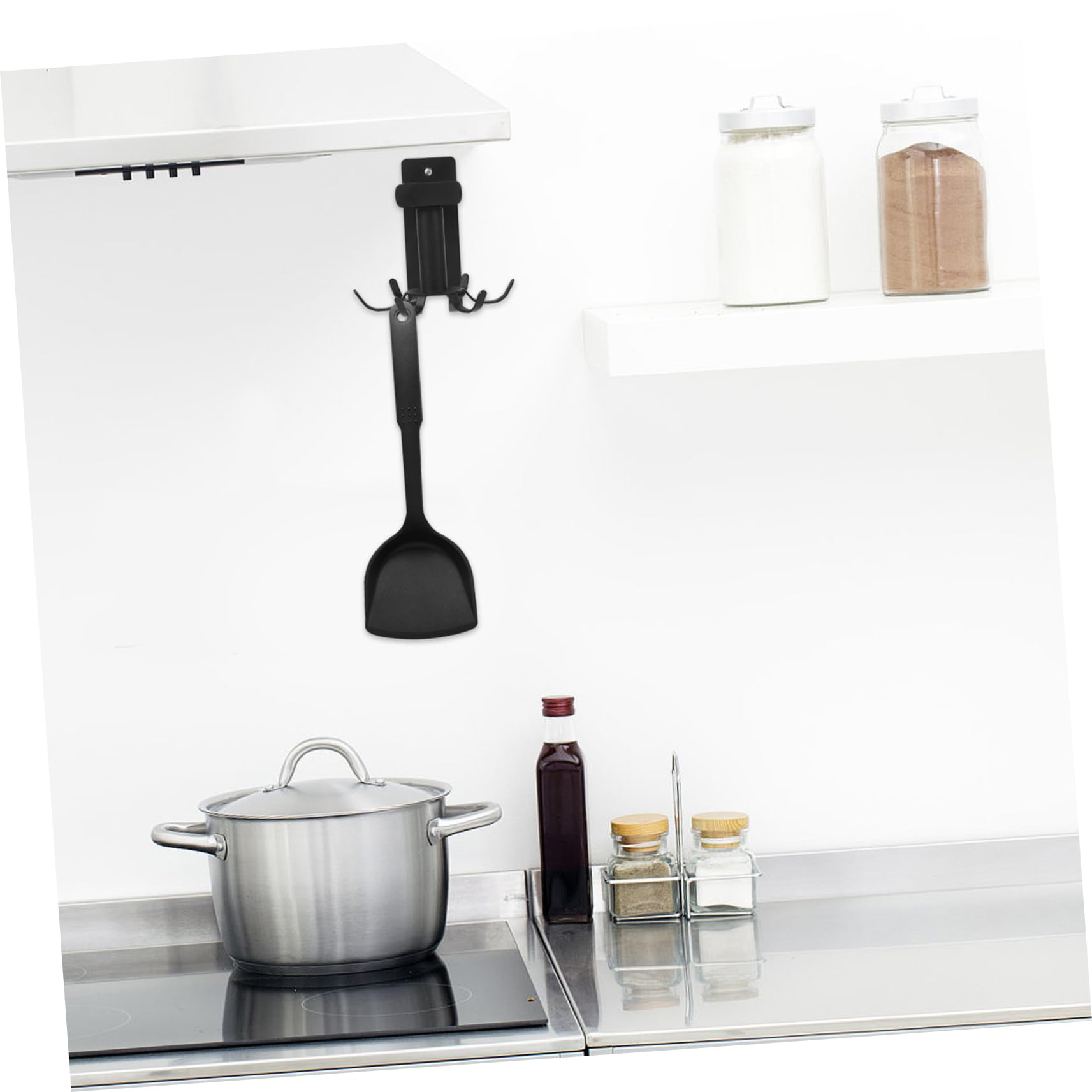 SOLUSTRE 360° Rotating Wall-Mounted Kitchen Utensil Hanger Multi-Hook Storage Rack for Spoons Forks Bathroom Kitchen