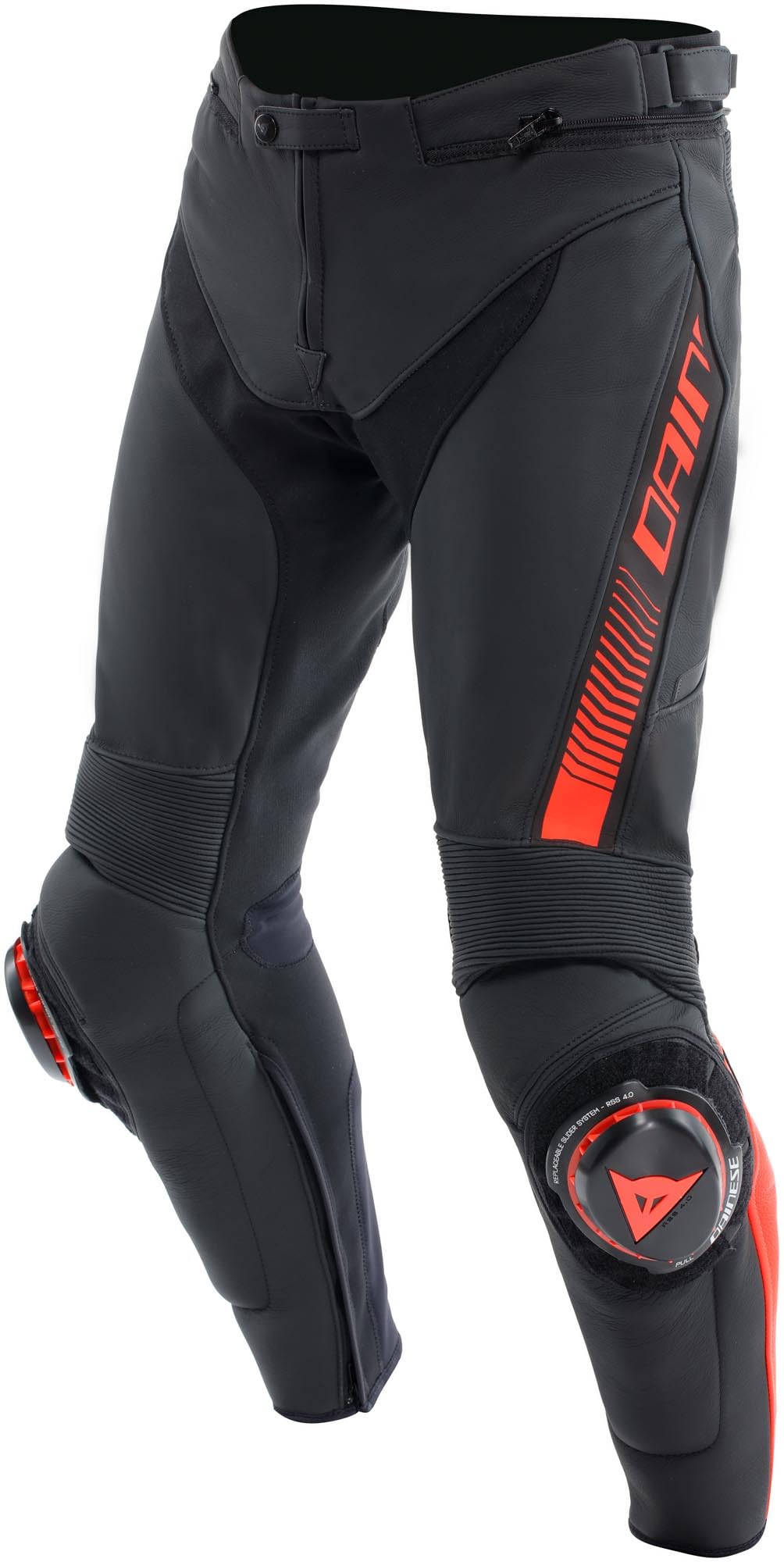 Dainese Super Speed S26 Skórzane spodnie motocyklowe, czarny/czerwony, 52