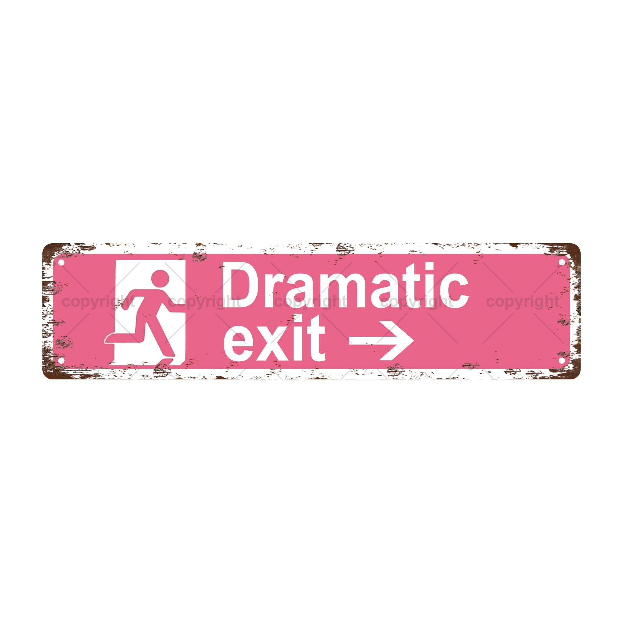 Dramatic EXIT Right Dramatic EXIT Metal Tin Street Sign Bar Cafe Garage Cave Home Room Wall Bathroom Farmhouse Garden Porch Patio Decor,4x16 Inch