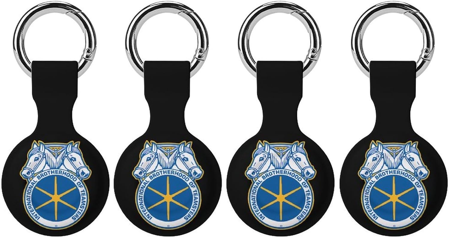 Teamsters Flag Funny Cover Compatible with AirTag Case Protector GPS Tracker Holder with Keychain