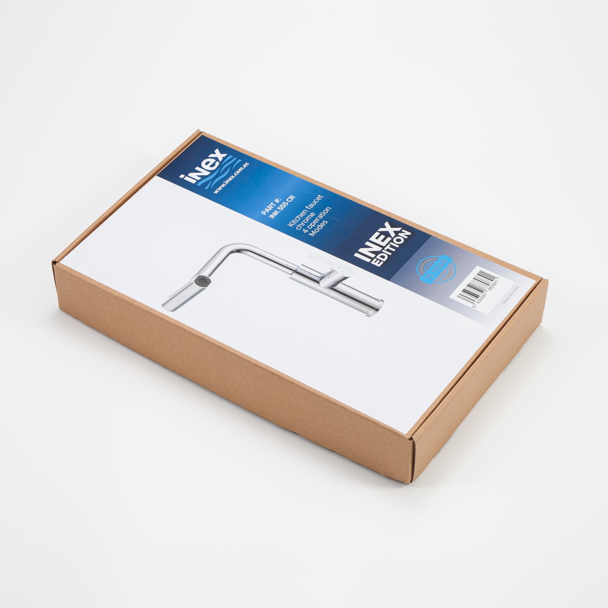 INEX EUROPA Grifo Cocina Acero Inoxidable Ahorro de Agua - Grifo Giratorio con Cabezal 4 Funciones Mayor Eficiencia - Grifo Cocina Elegante y Fácil de Limpiar - 15 Años de Garantía (Metálico Cromado)