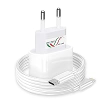Caricatore per iPhone 20W Rapido (Certificato MFi) PHONIX Italia – Caricabatterie per iPhone 14 13 12 11 Pro Max Mini XS XR X 8 SE – Caricatore per Apple + Cavo Ricarica Type C, Lightning