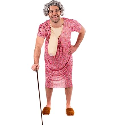 Fun Shack Lustiges Oma Kostum Fur Herren Grossmutter Kostum Erwachsene Junggesellenabschied Halloween Karneval Amazon De Games