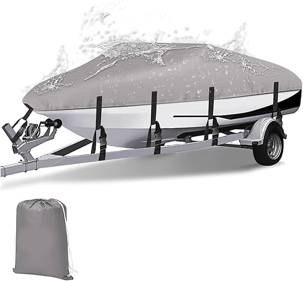 Cubierta para barco Bayliner V20i 2010-2025 | Cubierta impermeable de alta resistencia, protección para todo clima, cubierta de almacenamiento para exteriores para lancha, gris