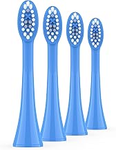 Ordo Replacement Sonic Toothbrush Heads with Pulse Technology for Teeth Cleaning, Plaque Removal, Silicone Polishing, Deep Clean Bristles, Adults, Pack of 4, Arctic Blue