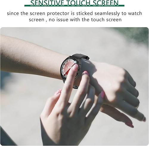 Miniatura 4 de Haojavo Paquete de 2 + 4 fundas protectoras de pantalla para Samsung Galaxy Watch 6 Classic de 1.693 in, 2 unidades de carcasa protectora de