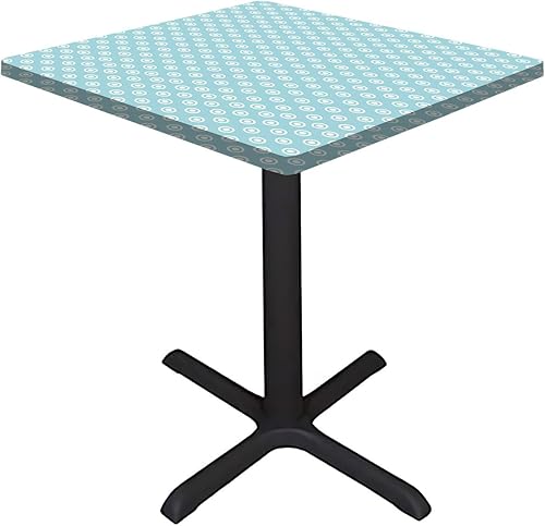 Miniatura 2 de Mantel cuadrado elástico abstracto, botón de círculos de lunares, simple repetitivo, lavable, a prueba de derrames, se adapta a mesas de 52 x 52