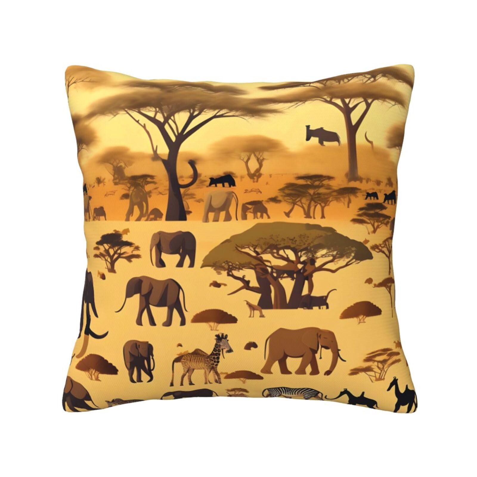 SXZVVBN African grassland animalsDecorative Square Sofa Cushion Covers