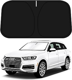 D-Lumina Windshield Sun Shade for 2016-2023 Au-di Q7 Accessories, Front Window Sunshade Sun Visor Protector Block UV Rays Heat, Foldable 2 Layers 210T Material