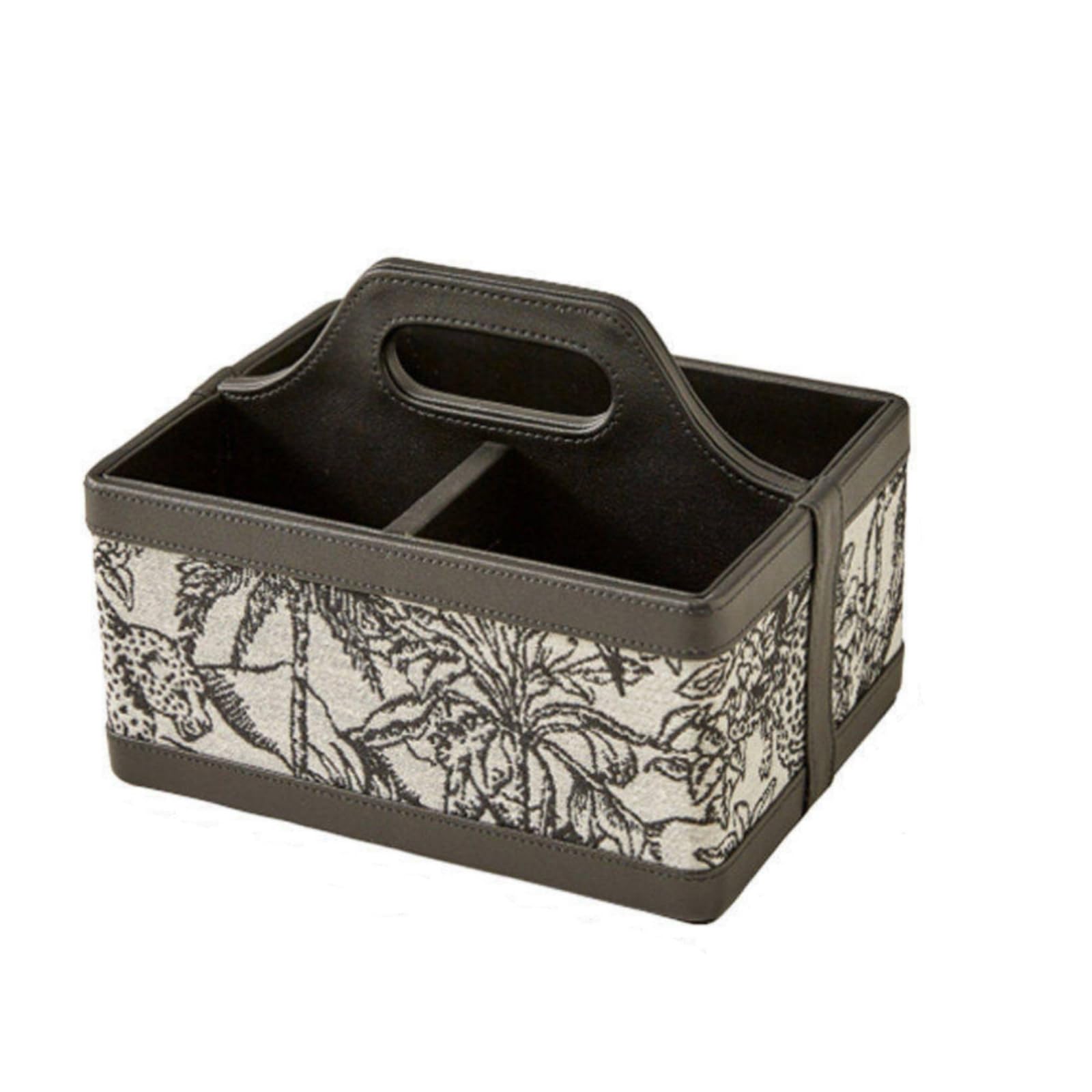 Schreibtisch-Organizer mit fächern multifunktional aufbewahrungsbox mit tragegriff geteilt aufbewahrungsbox fächern für schminktisch, Schwarz, Modern Und Schlicht
