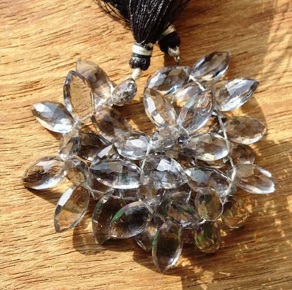 Quartz noir briolette marquise pour création de bijoux uniques