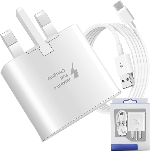 FUREX 15 W Charger Plug 2A With Usb To Usb C Charger Cable, Adaptive Fast Charger for Samsung Fast Charger Plug, Samsung Phone Smart Plug And Cable Compatible With Samsung Smart Phones And Other.
