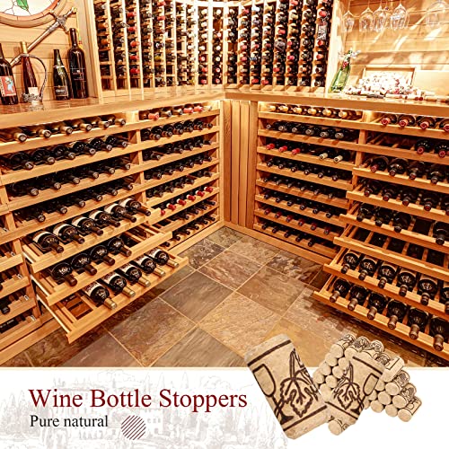 500 Pieces Natural Wine Corks 7/8\" x 1 3/4\" Wood Straight Corks Wine Bottle Corks Stopper Wine Making Bottles Corks for Corking Homemade Making Art Projects DIY Crafting Leakproof Decorative