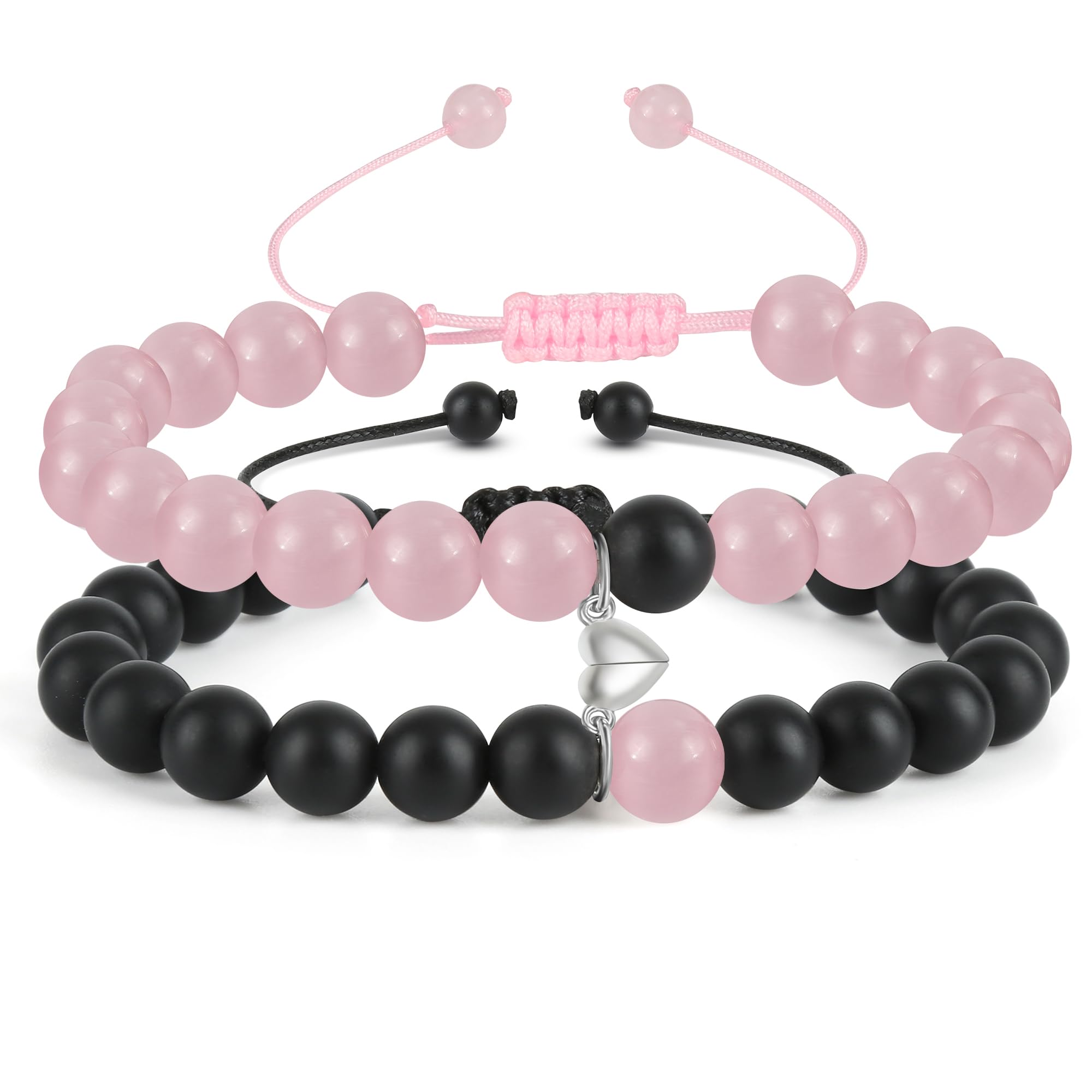 Meajjew Couple Matching Bracelets for bf and gf, Best Friend Promise Bracelet,Stretch Bead Bracelets Jewelry for Him and Her