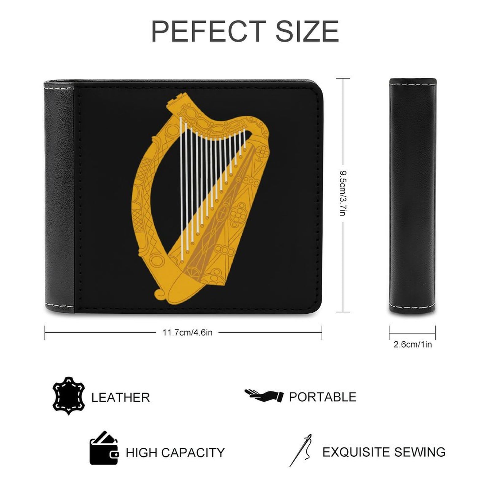 Ireland Leinster Irish Funny Billfold Wallet Credit Card Holder Slim Passcase Pouch Purse for Men Women