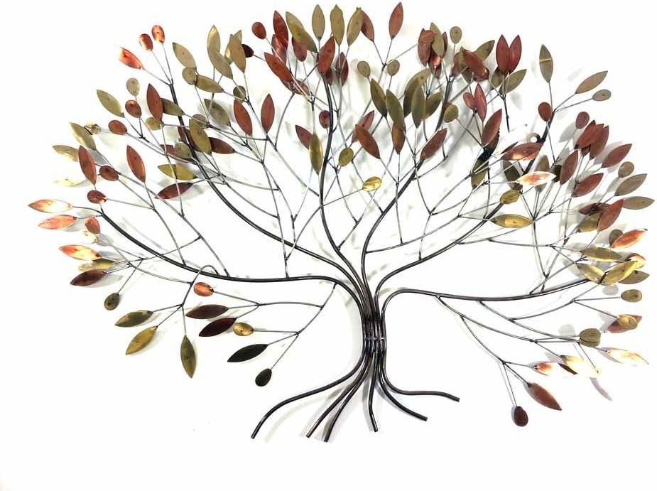BWA New Contemporary Metal Wall Art Picture Or Sculpture – Large Autum Leaves