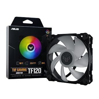 ASUS Case Fan 4.7 inches 120 mm Aura Sync TUF GAMING TF120 BLACK ARGB Black