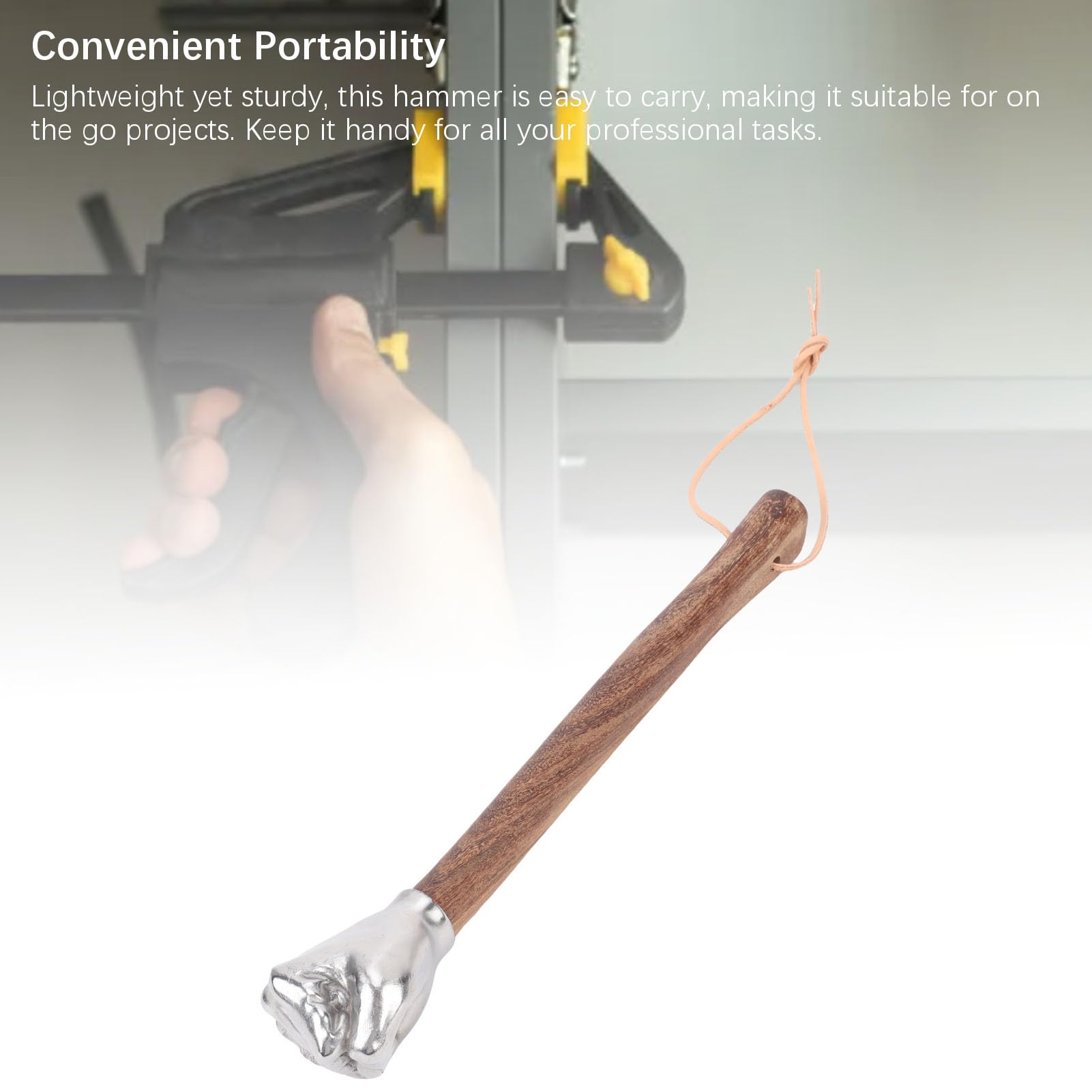 Dpofirs Hammer de Puño Decorativo, Martillo de Forma de Puño de Acero Inoxidable, Herramientas de Hardware de Herramientas Manuales Adecuadas, para Tareas de Luz de Uso de Emergencia (Cabeza de puño)