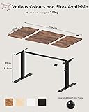 Devoko Electric Standing Desk 160x70cm, Height Adjustable Desk Ergonomic Stand up Table with 2 Memory Preset,Rustic Brown - 8