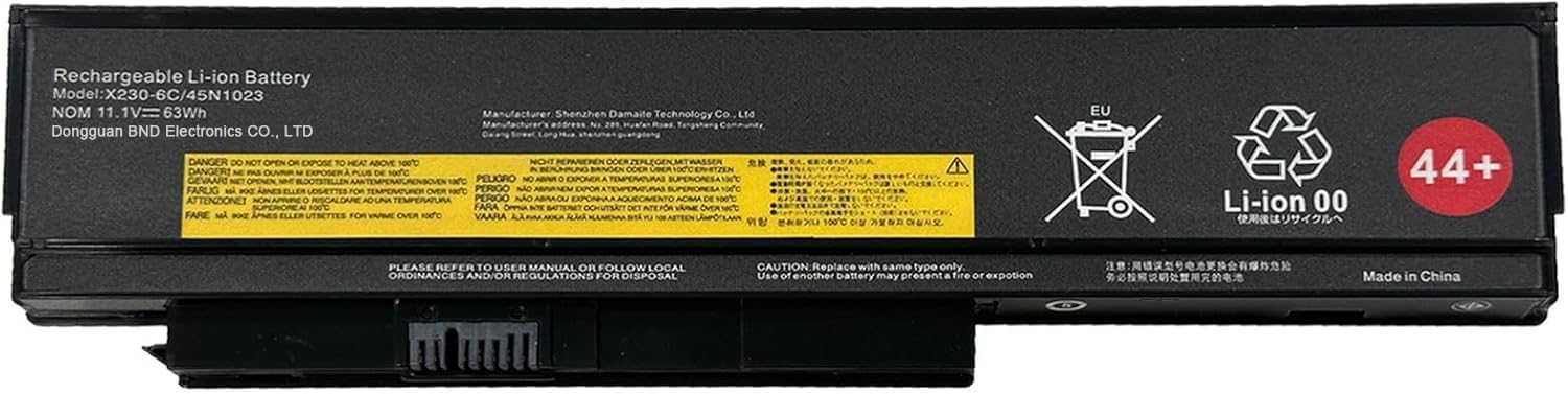Laptop Battery Replacement for 0A36306 0A36307 0A36282 0A36283 Compatible with Lenovo ThinkPad Notebooks X220 X220i X230 X230i 45N1023 45N1025 45N1027 45N1029(11.1v 63wh)