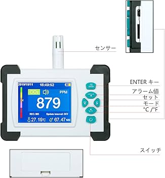 Amazon.co.jp: KKnoon 二酸化炭素濃度測定器 保管ケース付き アラーム