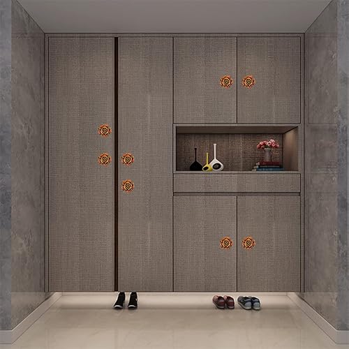 Miniatura 5 de Paquete de 12 pomos de cerámica con diseño de rosas vintage, tiradores vintage de cerámica con 3 tornillos de tamaño para armario de cocina,