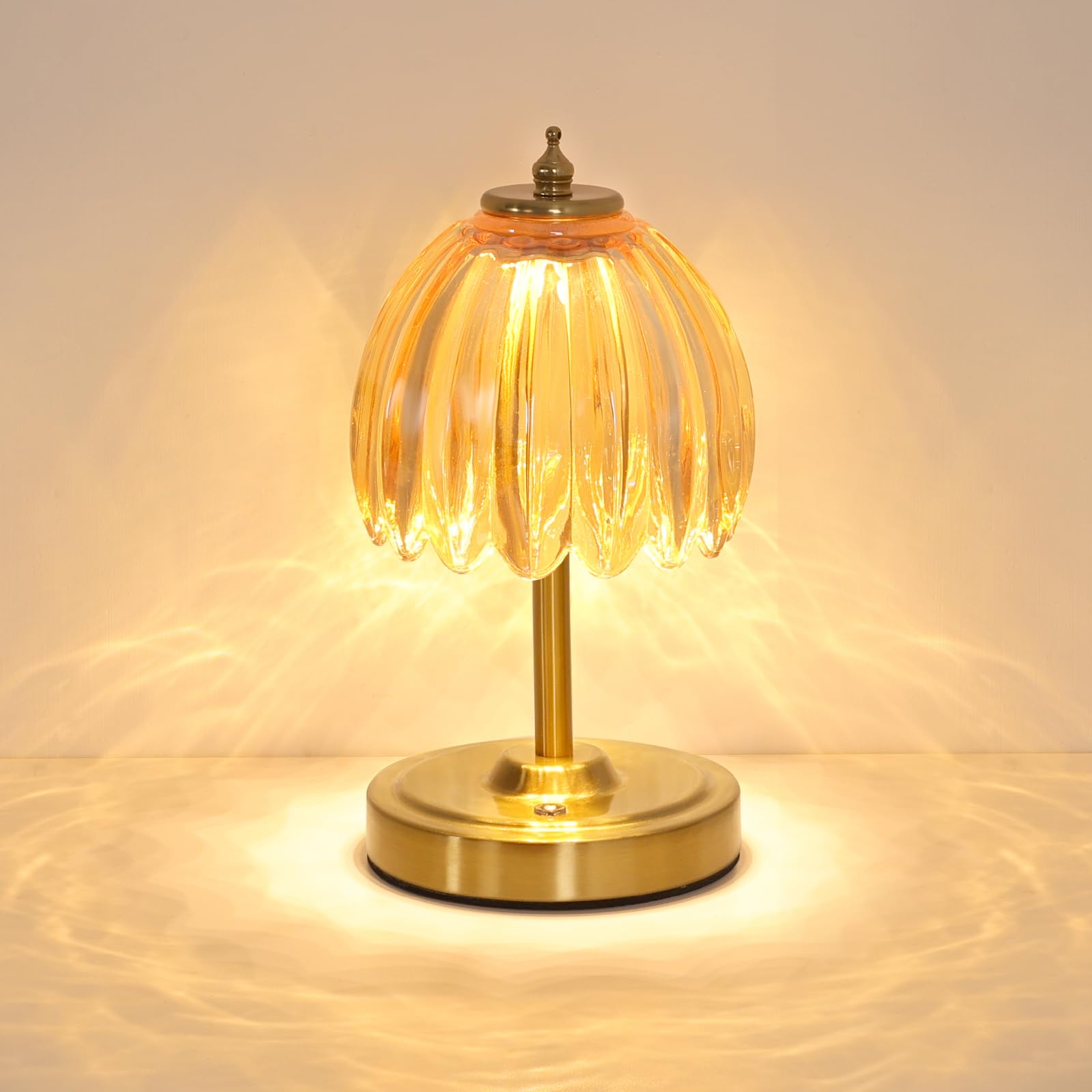 Shenmoyl Tulip Small Table Lamp, 5200mAh Cordless Touch Control