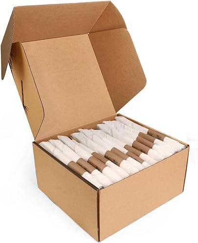 Miniatura 8 de Juego de 25 cubiertos de bambú prerolled (6.7 pulgadas, 25 tenedores, 25 cucharas, 25 cuchillos, 25 servilletas), tenedores, cucharas y cuchillos