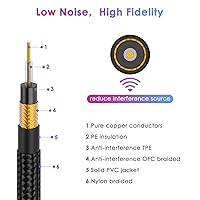 Vista 3 de Cable de Guitarra de 6 Pies Cable de Instrumento para Guitarra Eléctrica y Bajo, Teclado - Cable AMP de Ángulo Recto de 1/4 Pulgada, Negro